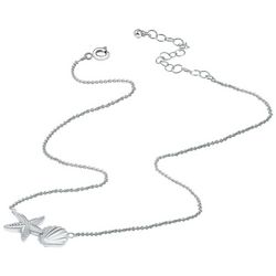 Beach Chic Starfish & Shell Silver Plated Necklace