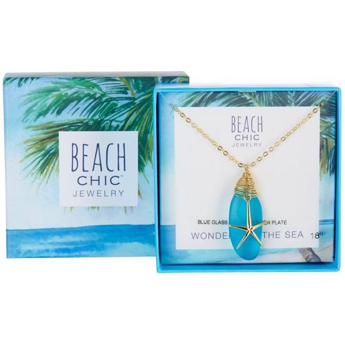 Beach Chic Sea Glass Starfish Necklace