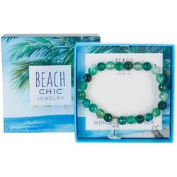 Beach Chic Beaded Anchor Charm Bracelet
