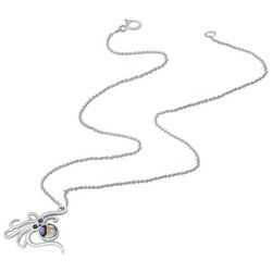 Beach Chic Abalone Octopus Silver Plated Fashion Necklace