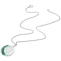 Abalone Moon Stars Silver Plated Fashion Necklace
