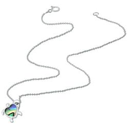 Abalone Turtle Silver Plated Fashion Necklace