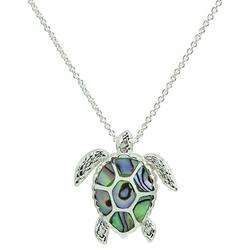 Abalone Sea Turtle Silver Plated Necklace