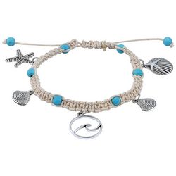 Beach Chic Sealife Charms Adjustable Beaded Boxed Bracelet