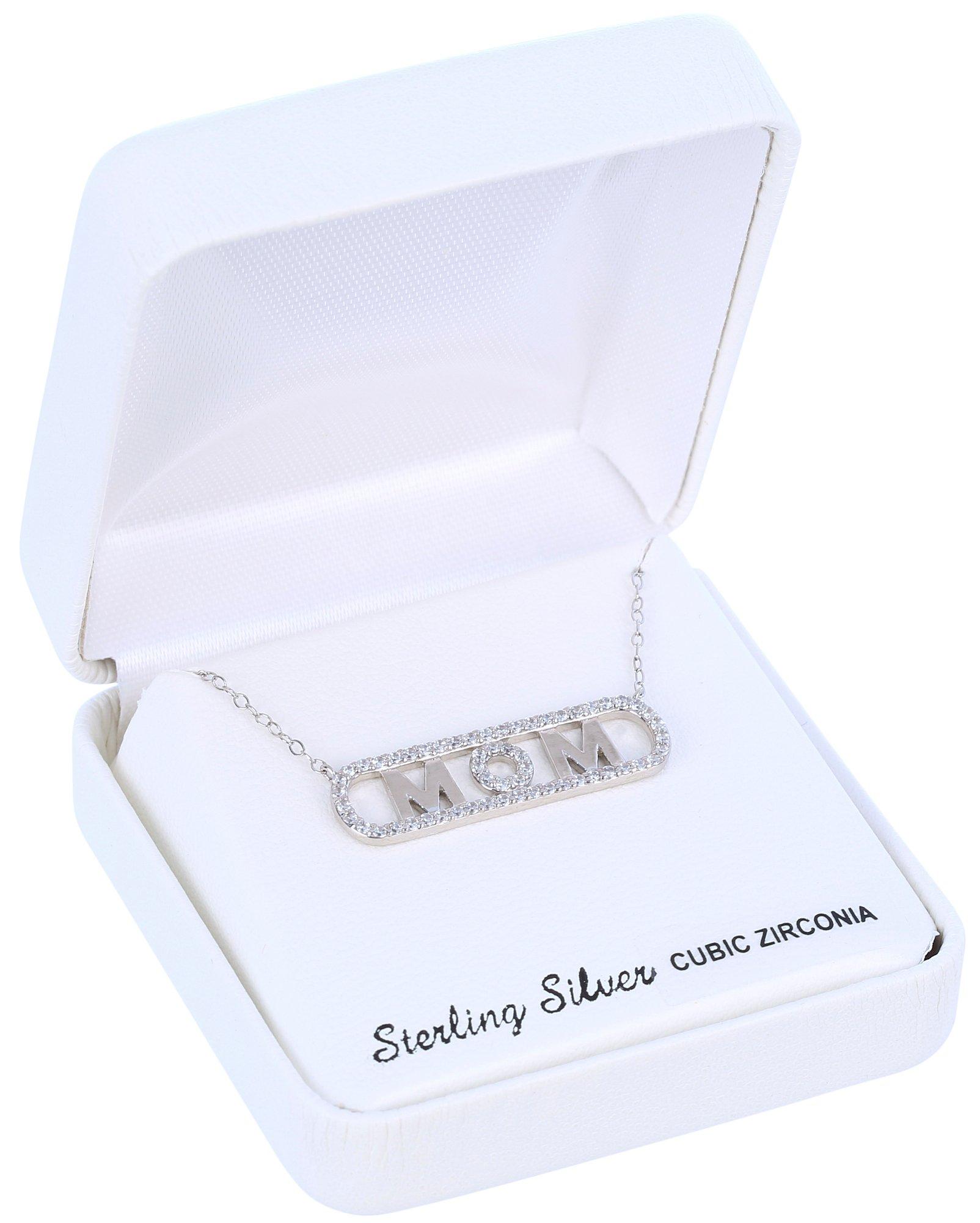 16 In. CZ Oval Mom Chain Necklace