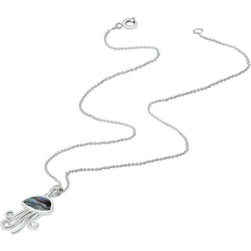 Beach Chic Silver Plated Abalone Jellyfish Necklace