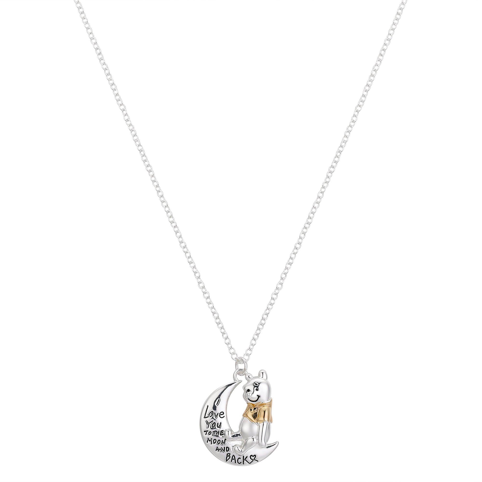 Disney Winnie The Pooh I Love You Silver Tone Charm Necklace