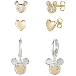 Disney 3-Pc Mickey Stud Hoop Earring Set