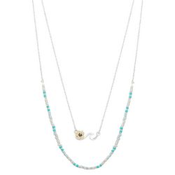 Disney 2-Row Bead Hibiscus Wave Chain Necklace