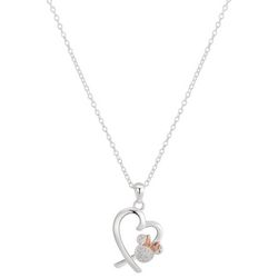 Disney Pave Minnie Mouse Heart Pendant Necklace