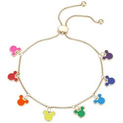 Disney Mickey Mouse Rainbow Charm Adjustable Bracelet