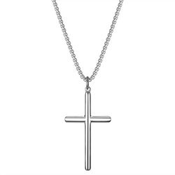 He Rocks Mens Classic Cross Pendant 24 In. Chain Necklace