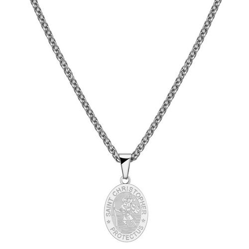 He Rocks Mens St.Christopher 24 In. Wheat Chain