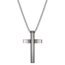 Mens Cross Pendant 24 In. Chain Necklace