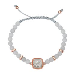 Genuine Stone White Quartz Corded Adjustable Bracelet