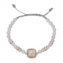 White Quartz Corded Adjustable Bracelet