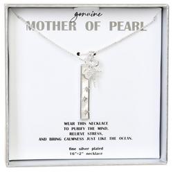 16 In Stars Mother Of Pearl Bar Chain Necklace