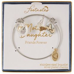 Footnotes Mother Daughter Heart Charms Expandable Bracelet