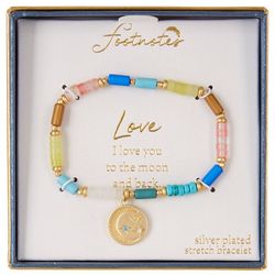 Footnotes I Love You To The Moon Bead Stretch Bracelet