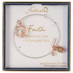 Footnotes Cross Faith Blessed Charms Expandable Bracelet