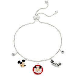 Disney Mickey Pave Silver Tone Adjustable Bracelet