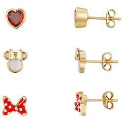 Disney 3-Pr. Minnie Gold Tone Stud Earring Set