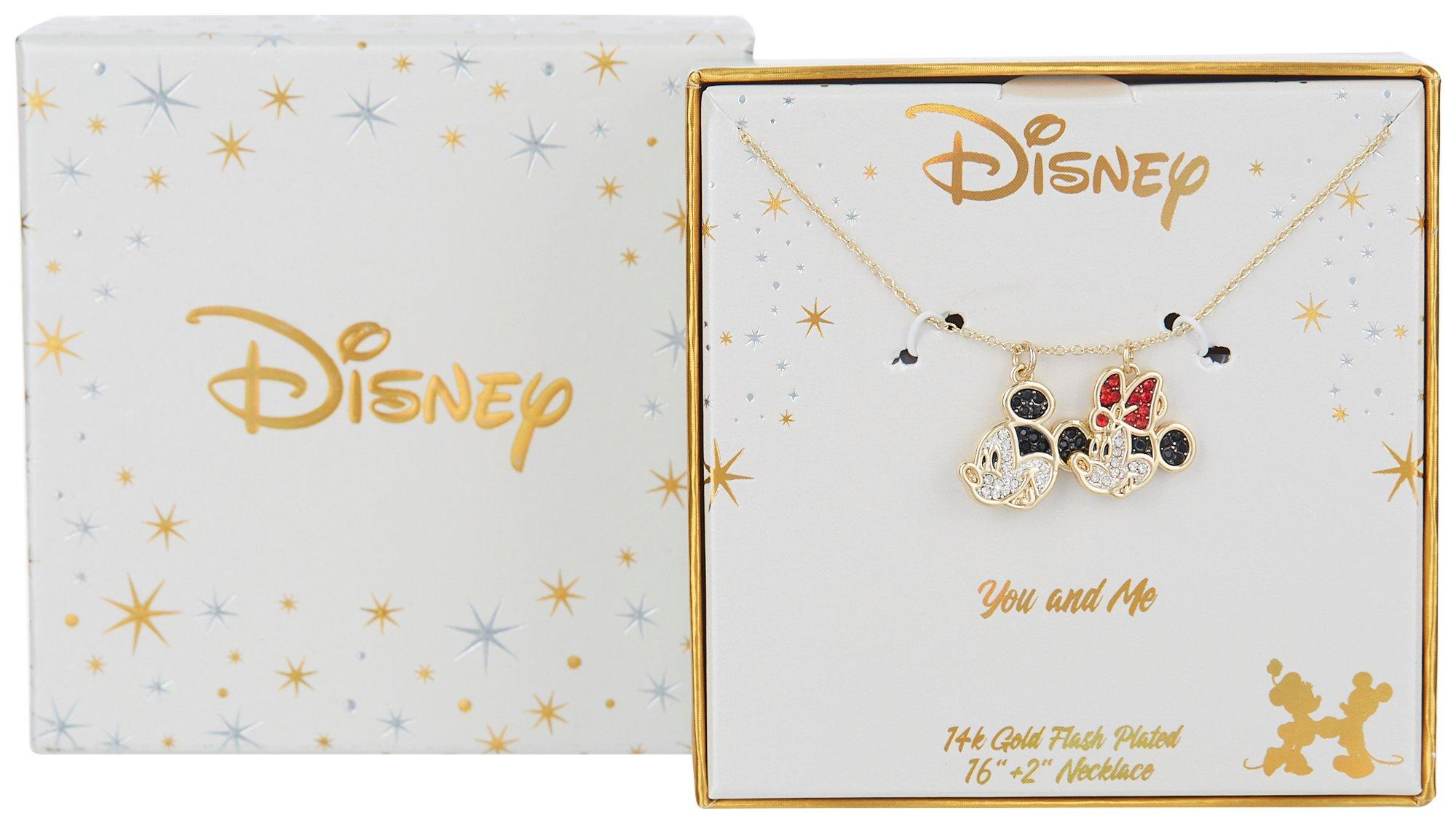 Disney Pave Mickey & Minnie Charms Necklace