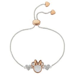 Disney Minnie Rose & Silver Tone Adjustable Bracelet