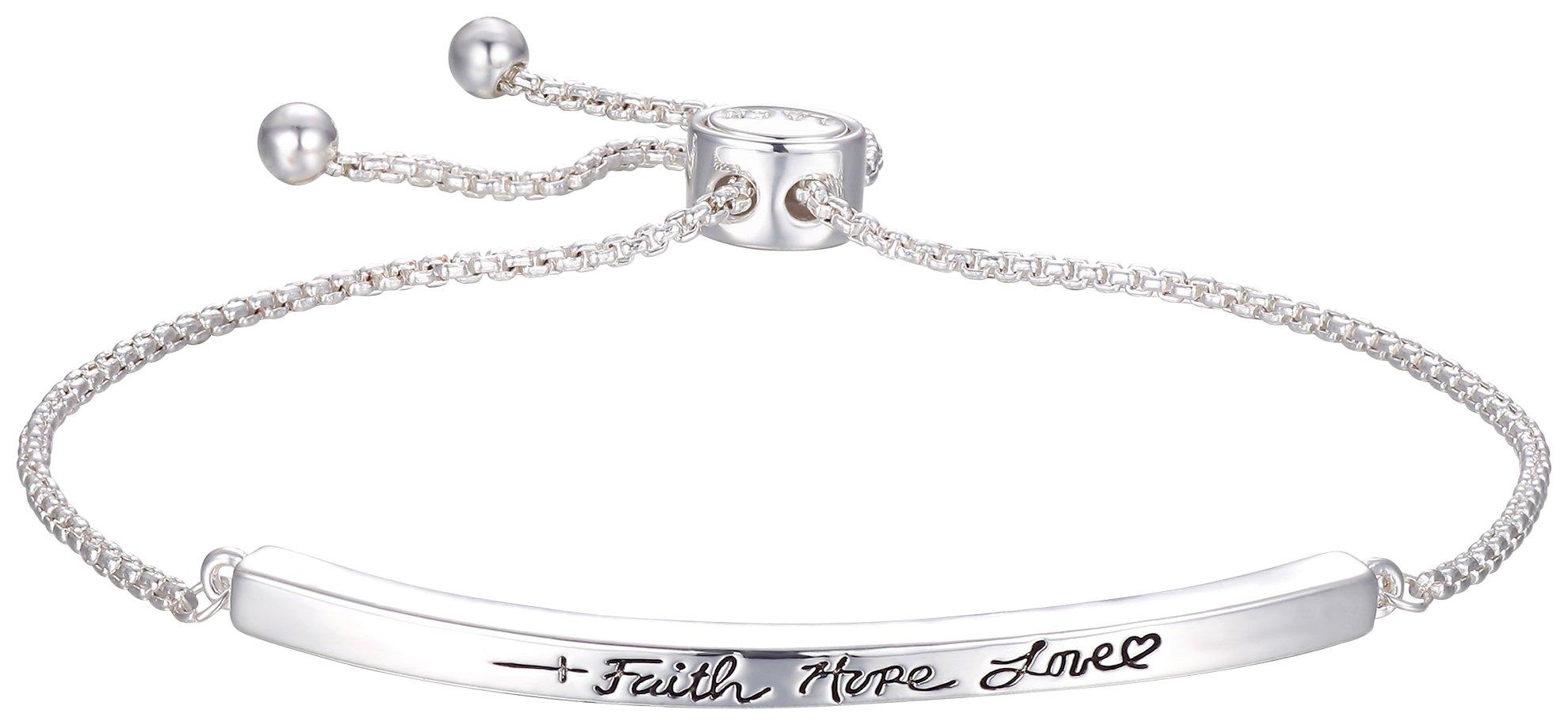 Footnotes Faith Hope Love Expandable Chain Bracelet