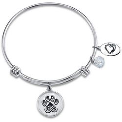 Footnotes Pets Leave A Paw Print On Your Heart Bangle