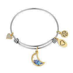 Footnotes I Love You Shakey Moon Pave Charms Bracelet