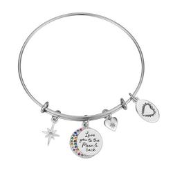 To The Moon Star Pave Charms Bracelet
