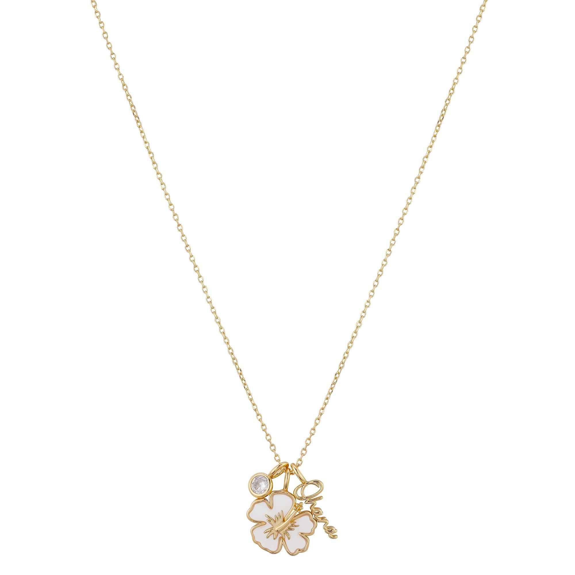 Disney Ohana Hibiscus Flower Pendant Necklace