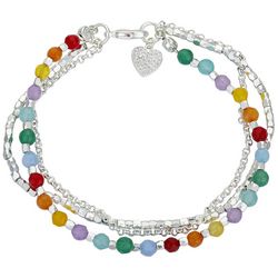 Footnotes Multi-Color Beaded Layered Chain Bracelet