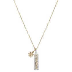 Disney Pave Ohana Hibiscus Charm Chain Necklace