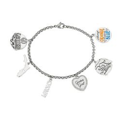 Footnotes Go Gators Charms Silver Plated Bracelet