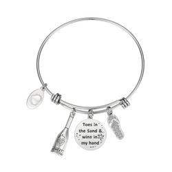 Toes In The Sand Charms Expandable Bracelet