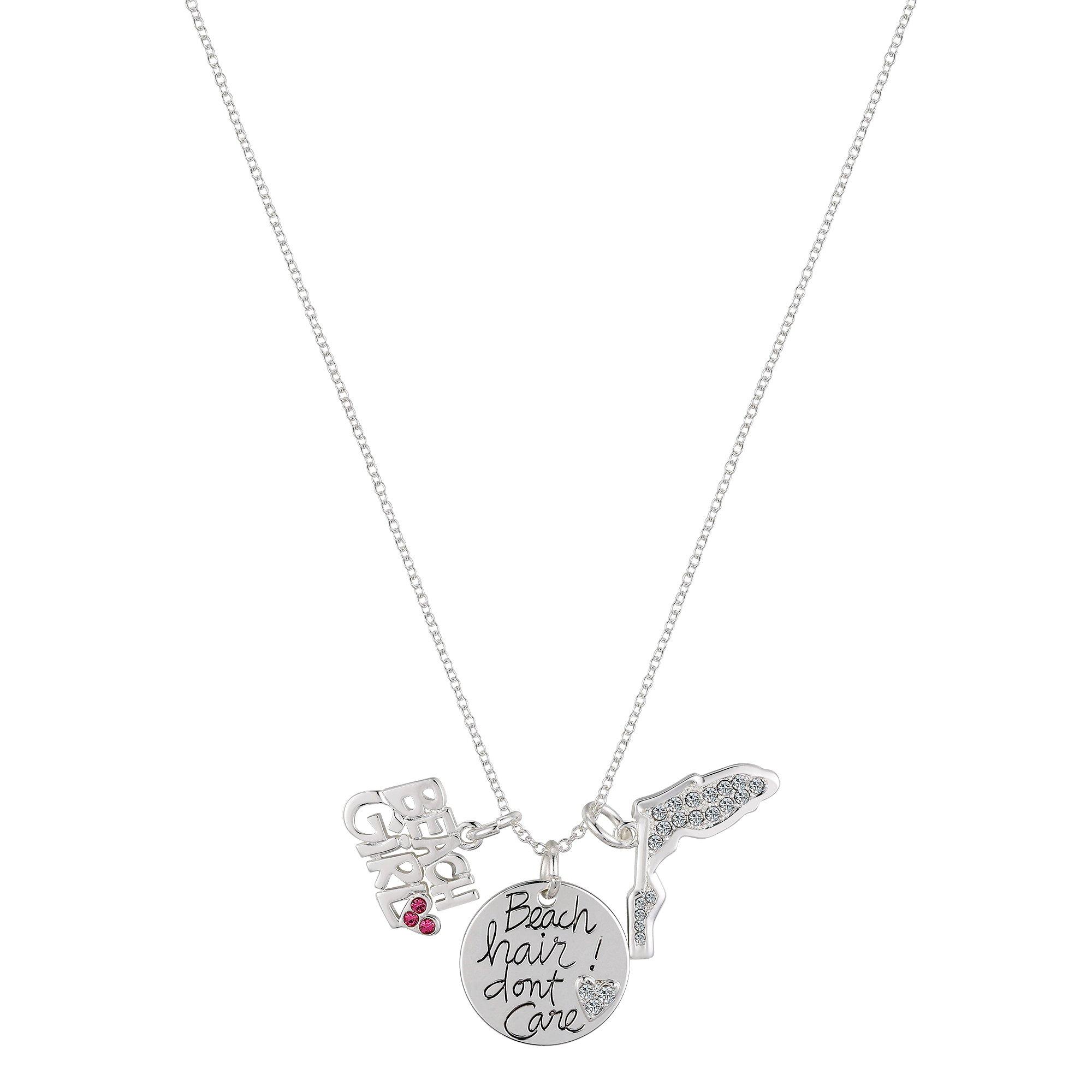 Footnotes Beach Girl Charms Silver Plated Necklace