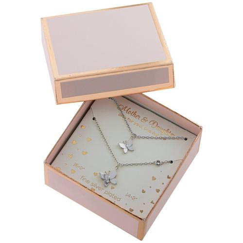 Athra 2-pc. Mother & Daughter Butterfly Charm Necklace