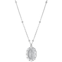 Athra Goldtone Silver Medium Cross Pendant Necklace