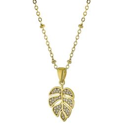 Athra Goldtone Lesf Pendant Necklace