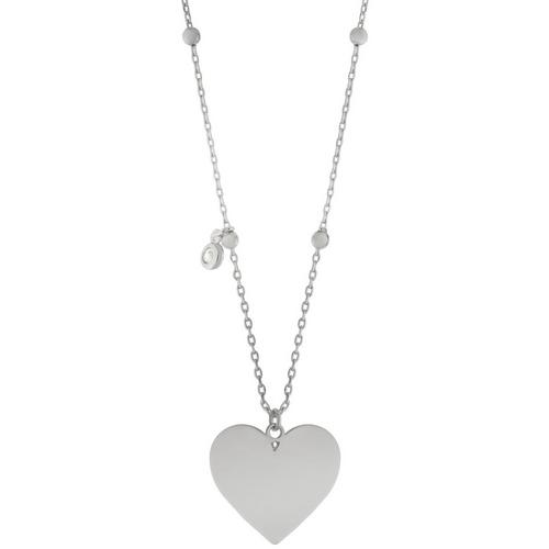 Athra Goldtone Silver Heart Pendant Necklace