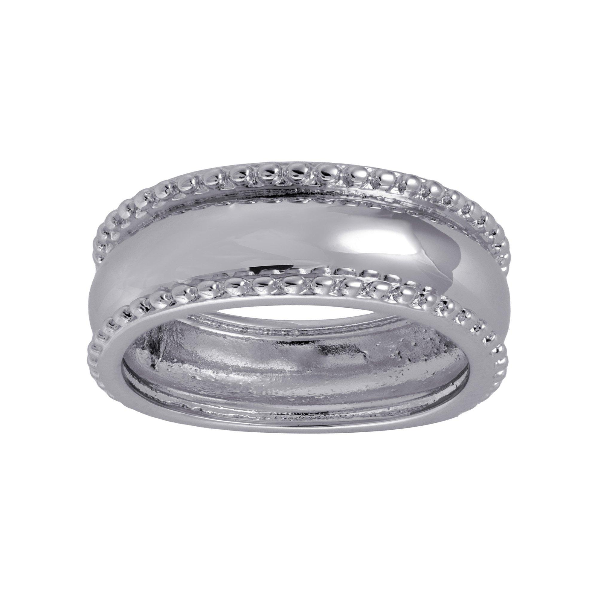 Ocean Treasures Classic Silver-Plated Band Style Ring