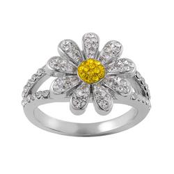 Pave Daisy Silver-Plated Boxed Ring
