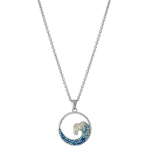 Athra Pave Crystal Wave Necklace