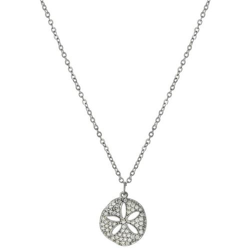 Athra Pave Crystal Sand Dollar Necklace