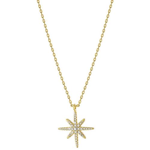 Athra Goldtone Starburst Pendant Necklace