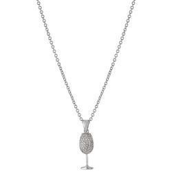 Athra Pave Crystal Wine Glass Necklace