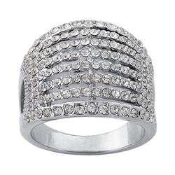 Silver-Plated Pave Statement Ring