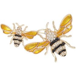 Napier Double Bee Rhinestone Pin